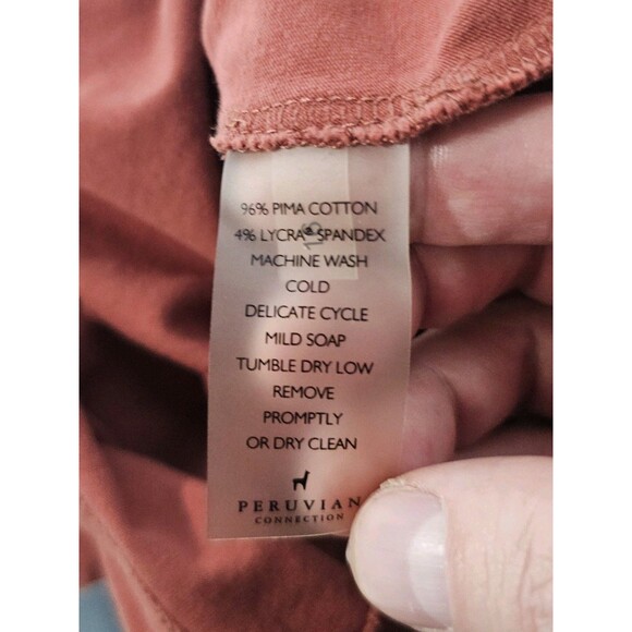 Peruvian Connection Extreme T-Neck Small Whiskey Orange Turtleneck Pima Cotton - Picture 10 of 11